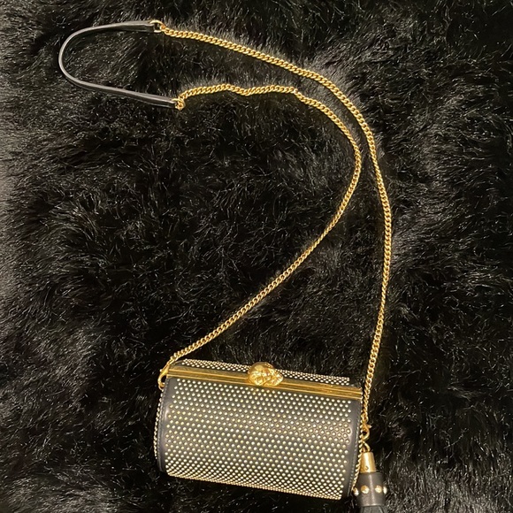 Alexander McQueen Cylinder Black Studded Cross Body Clutch with Scull ornament - Picture 5 of 10